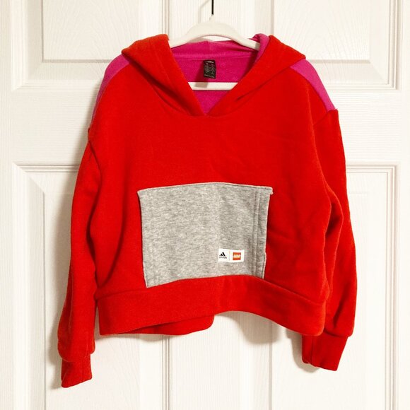 Adidas x Lego Colorblock Cropped Hoodie Size M (5-6) - Picture 1 of 7